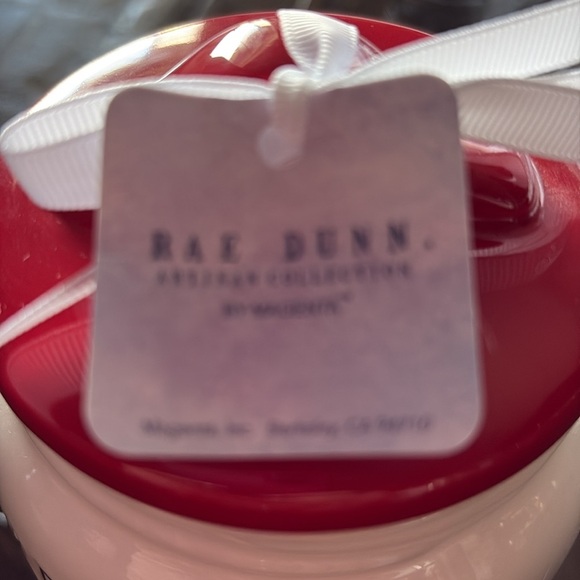 Rae Dunn Red and White Ceramic Jar - Picture 2 of 4